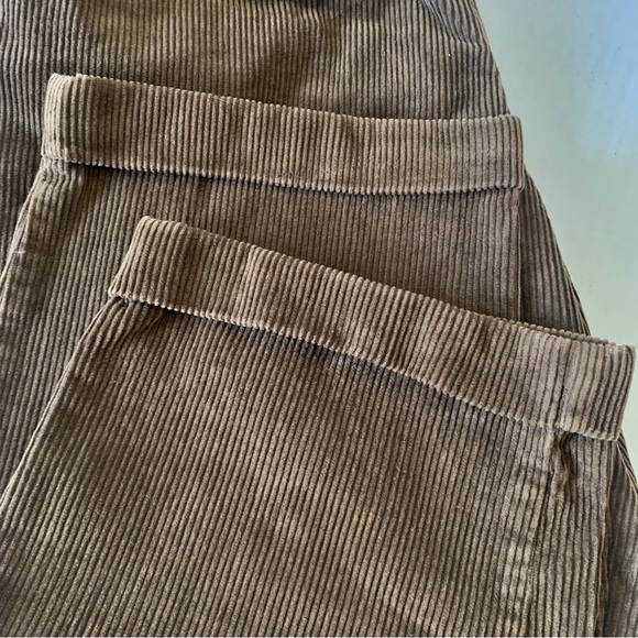 Brown Corduroy Pleated Pants 33x30 Cuffed Hem Cotton Grandpacore Academia Baggy - Picture 8 of 8